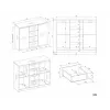 Komoda z 2 drzwiami i 4 szufladami TOP E SHOP M-MP-K-MAL-2D4S/120-KASZ, kaszmirowy, 120×40×97 cm, płyta wiórowa