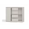 Komoda z 2 drzwiami i 4 szufladami TOP E SHOP M-MP-K-MAL-2D4S/120-KASZ, kaszmirowy, 120×40×97 cm, płyta wiórowa