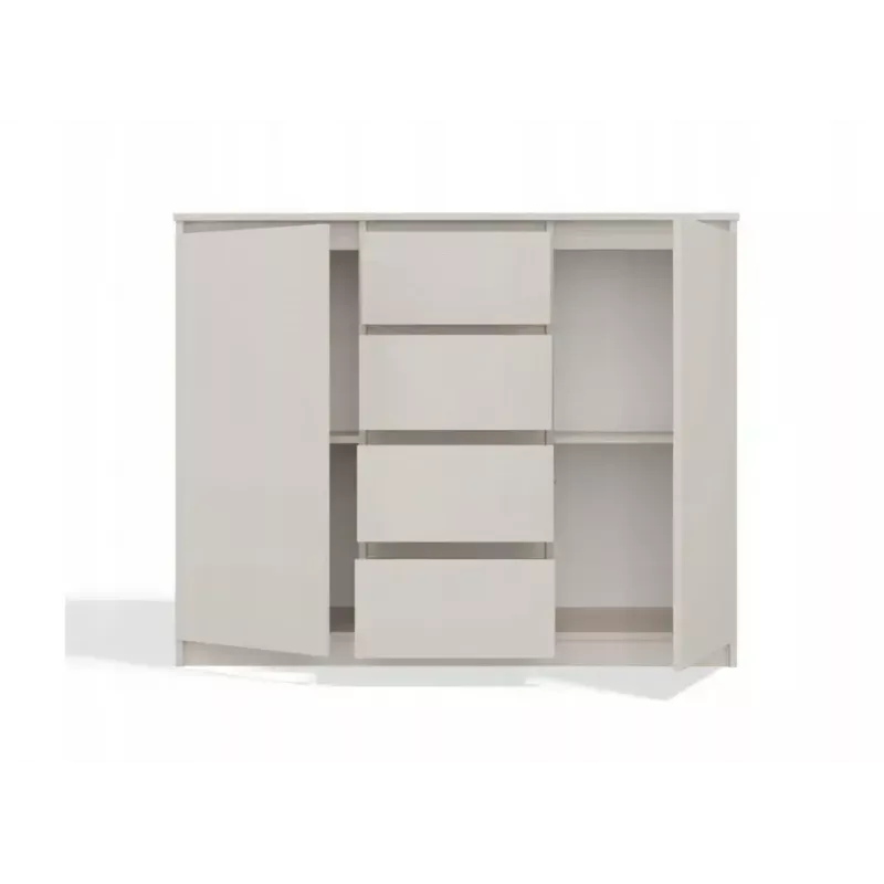 Komoda z 2 drzwiami i 4 szufladami TOP E SHOP M-MP-K-MAL-2D4S/120-KASZ, kaszmirowy, 120×40×97 cm, płyta wiórowa
