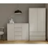 Komoda z 2 drzwiami i 4 szufladami TOP E SHOP M-MP-K-MAL-2D4S/120-KASZ, kaszmirowy, 120×40×97 cm, płyta wiórowa