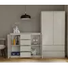 Komoda z 2 drzwiami i 4 szufladami TOP E SHOP M-MP-K-MAL-2D4S/120-KASZ, kaszmirowy, 120×40×97 cm, płyta wiórowa