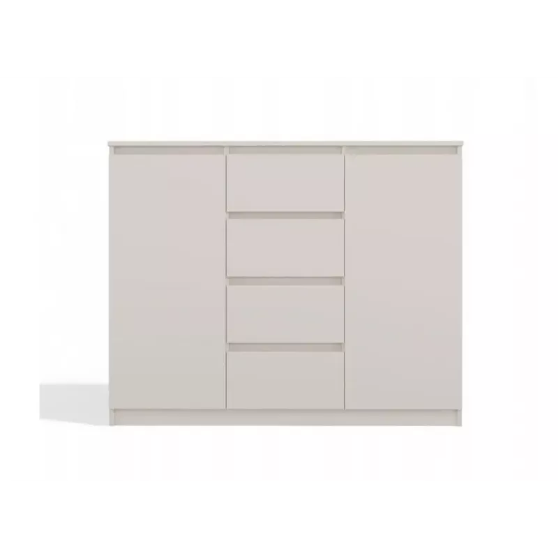 Komoda z 2 drzwiami i 4 szufladami TOP E SHOP M-MP-K-MAL-2D4S/120-KASZ, kaszmirowy, 120×40×97 cm, płyta wiórowa