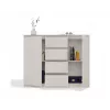 Komoda z 2 drzwiami i 4 szufladami TOP E SHOP M-MP-K-MAL-2D4S/120-KASZ, kaszmirowy, 120×40×97 cm, płyta wiórowa