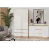 Komoda top e shop ARTISAN 2-drzwiowa 3-szufladowa, 1200×400×750 mm, biała, płyta wiórowa