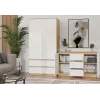 Komoda top e shop ARTISAN 2-drzwiowa 3-szufladowa, 1200×400×750 mm, biała, płyta wiórowa