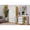 Komoda top e shop ARTISAN 2-drzwiowa 3-szufladowa, 1200×400×750 mm, biała, płyta wiórowa