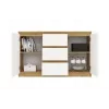 Komoda top e shop ARTISAN 2-drzwiowa 3-szufladowa, 1200×400×750 mm, biała, płyta wiórowa