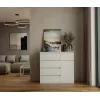 Komoda top e shop MALWA 1D5S, 5 szuflad, 1 drzwi uchylne, biała, 1000×400×930 mm, płyta wiórowa