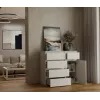 Komoda top e shop MALWA 1D5S, 5 szuflad, 1 drzwi uchylne, biała, 1000×400×930 mm, płyta wiórowa