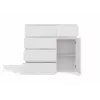 Komoda top e shop MALWA 1D5S, 5 szuflad, 1 drzwi uchylne, biała, 1000×400×930 mm, płyta wiórowa