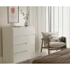 Komoda top e shop MALWA 1D5S, 5 szuflad, 1 drzwi uchylne, biała, 1000×400×930 mm, płyta wiórowa