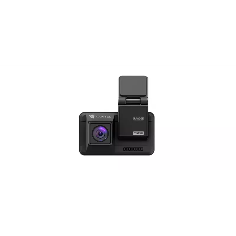Dashcam Navitel R480 2K, dwukamerowa, Quad HD 2560×1440, 160° szeroki kąt, 2 cale IPS, MicroSD do 256GB, akumulator, czarny