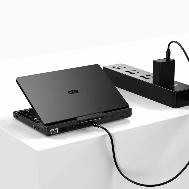 Laptop GPD Pocket 4 — AMD Ryzen 7 8840U, dotykowy 8 cali WQXGA 2560×1600 144 Hz, 16 GB DDR5, 1 TB NVMe, Radeon 780M, Windows 11, LAN, czytnik linii papilarnych, grafitowy