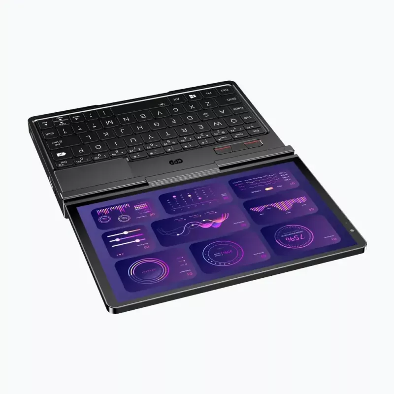 Laptop GPD Pocket 4 — AMD Ryzen 7 8840U, dotykowy 8 cali WQXGA 2560×1600 144 Hz, 16 GB DDR5, 1 TB NVMe, Radeon 780M, Windows 11, LAN, czytnik linii papilarnych, grafitowy