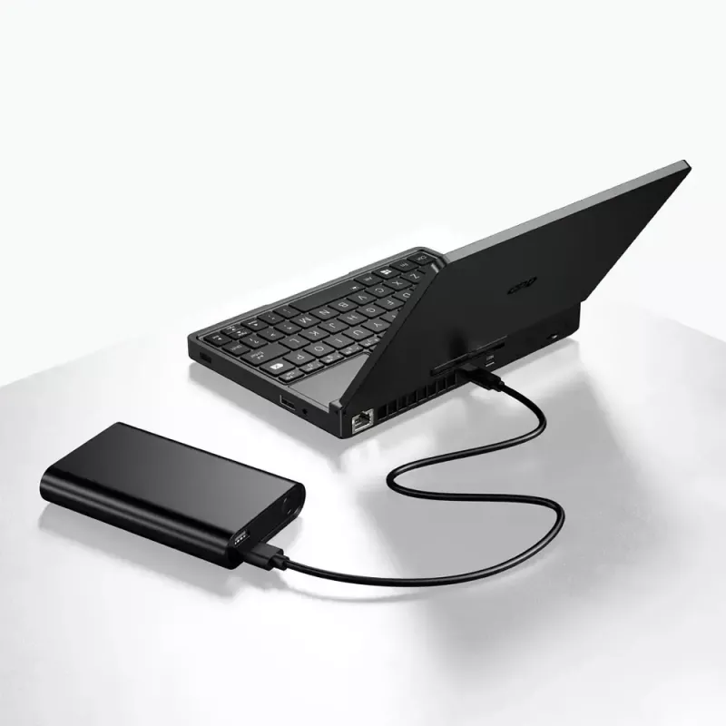 Laptop GPD Pocket 4 — AMD Ryzen 7 8840U, dotykowy 8 cali WQXGA 2560×1600 144 Hz, 16 GB DDR5, 1 TB NVMe, Radeon 780M, Windows 11, LAN, czytnik linii papilarnych, grafitowy