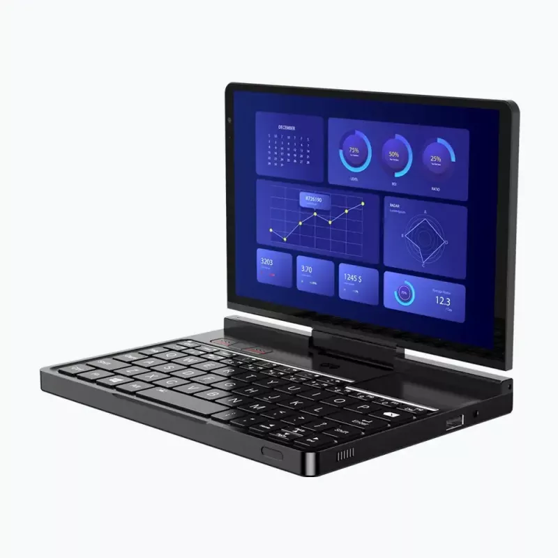 Laptop GPD Pocket 4 — AMD Ryzen 7 8840U, dotykowy 8 cali WQXGA 2560×1600 144 Hz, 16 GB DDR5, 1 TB NVMe, Radeon 780M, Windows 11, LAN, czytnik linii papilarnych, grafitowy