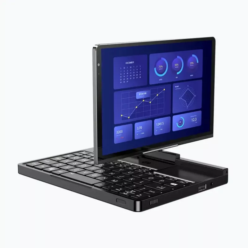 Laptop GPD Pocket 4 — AMD Ryzen 7 8840U, dotykowy 8 cali WQXGA 2560×1600 144 Hz, 16 GB DDR5, 1 TB NVMe, Radeon 780M, Windows 11, LAN, czytnik linii papilarnych, grafitowy
