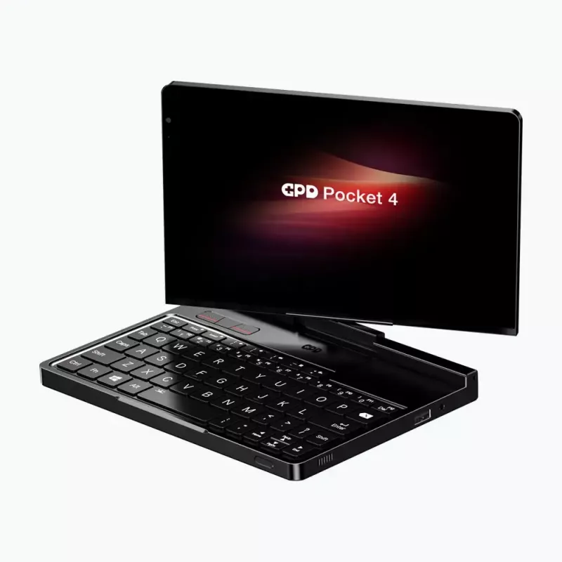 Laptop GPD Pocket 4 — AMD Ryzen 7 8840U, dotykowy 8 cali WQXGA 2560×1600 144 Hz, 16 GB DDR5, 1 TB NVMe, Radeon 780M, Windows 11, LAN, czytnik linii papilarnych, grafitowy