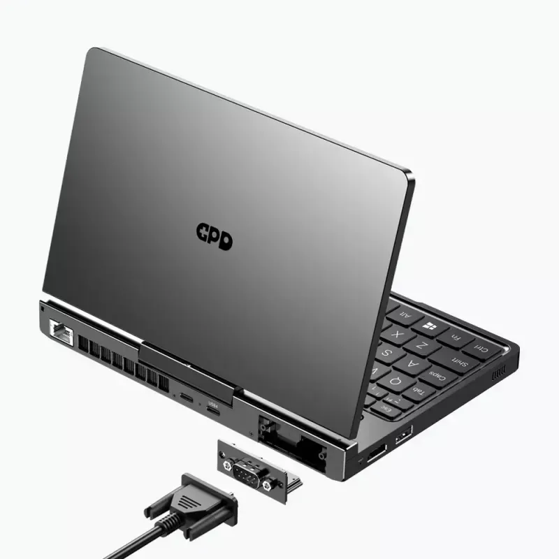 Laptop GPD Pocket 4 — AMD Ryzen 7 8840U, dotykowy 8 cali WQXGA 2560×1600 144 Hz, 16 GB DDR5, 1 TB NVMe, Radeon 780M, Windows 11, LAN, czytnik linii papilarnych, grafitowy