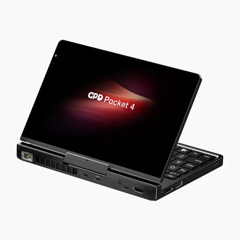 Laptop GPD Pocket 4 — AMD Ryzen 7 8840U, dotykowy 8 cali WQXGA 2560×1600 144 Hz, 16 GB DDR5, 1 TB NVMe, Radeon 780M, Windows 11, LAN, czytnik linii papilarnych, grafitowy