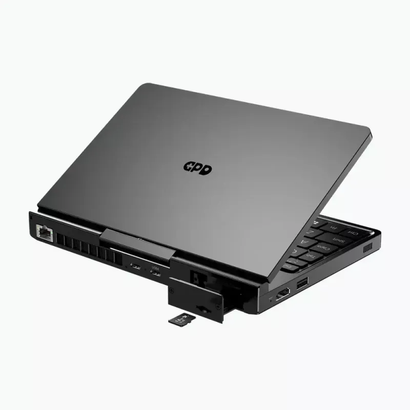 Laptop GPD Pocket 4 — AMD Ryzen 7 8840U, dotykowy 8 cali WQXGA 2560×1600 144 Hz, 16 GB DDR5, 1 TB NVMe, Radeon 780M, Windows 11, LAN, czytnik linii papilarnych, grafitowy