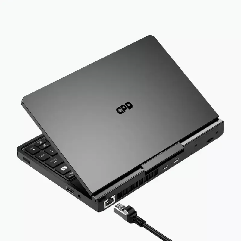 Laptop GPD Pocket 4 — AMD Ryzen 7 8840U, dotykowy 8 cali WQXGA 2560×1600 144 Hz, 16 GB DDR5, 1 TB NVMe, Radeon 780M, Windows 11, LAN, czytnik linii papilarnych, grafitowy