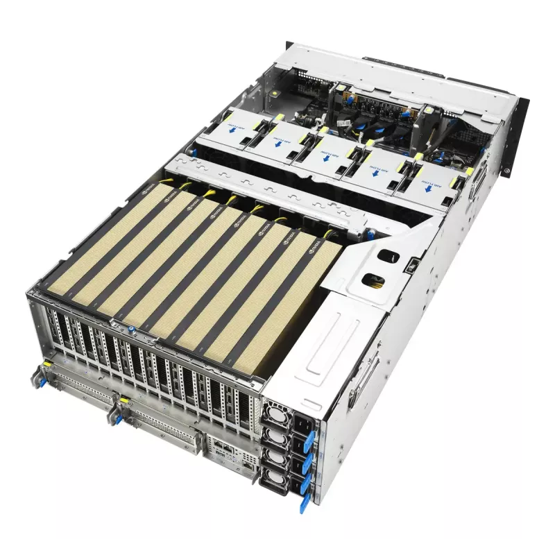 Serwer rack ASUS ESC8000A-E13P (4U) — LGA 6096, AMD EPYC, do 3 TB DDR5, 24 DIMM, zasilacz 3200 W, 10GbE