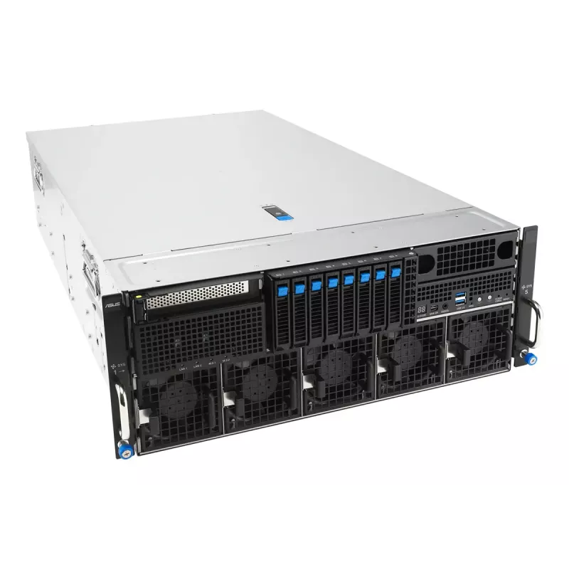 Serwer rack ASUS ESC8000A-E13P (4U) — LGA 6096, AMD EPYC, do 3 TB DDR5, 24 DIMM, zasilacz 3200 W, 10GbE