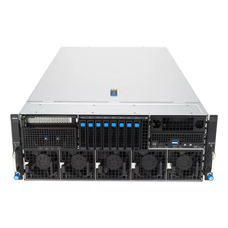 Serwer rack ASUS ESC8000A-E13P (4U) — LGA 6096, AMD EPYC, do 3 TB DDR5, 24 DIMM, zasilacz 3200 W, 10GbE