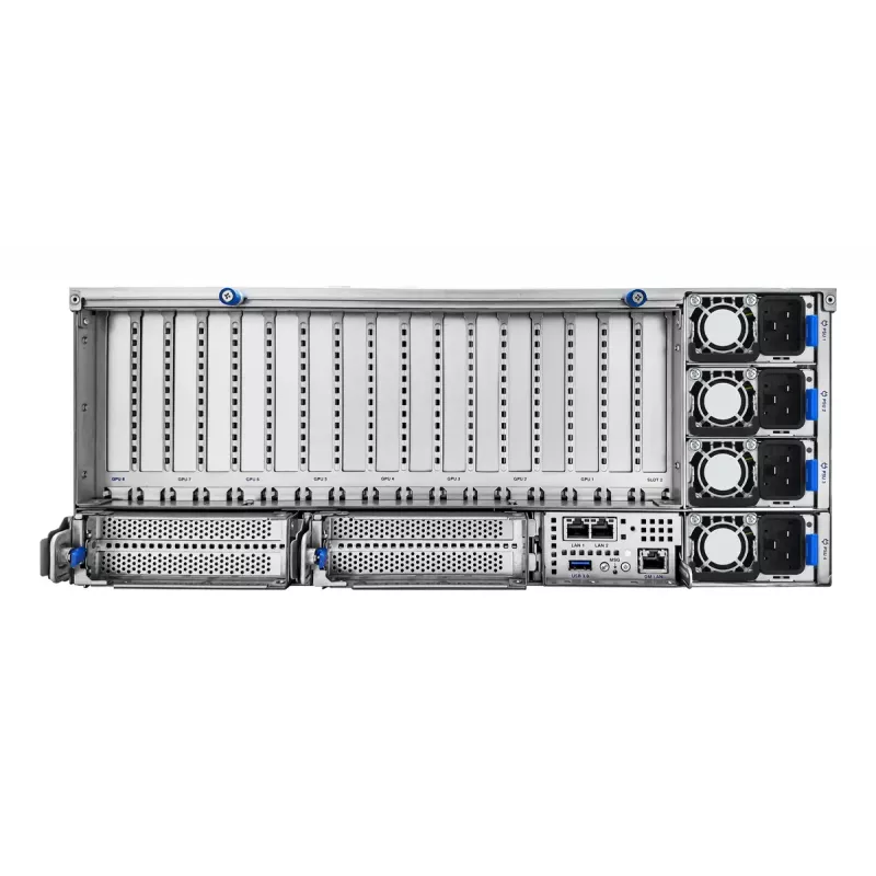 Serwer rack ASUS ESC8000A-E13P (4U) — LGA 6096, AMD EPYC, do 3 TB DDR5, 24 DIMM, zasilacz 3200 W, 10GbE