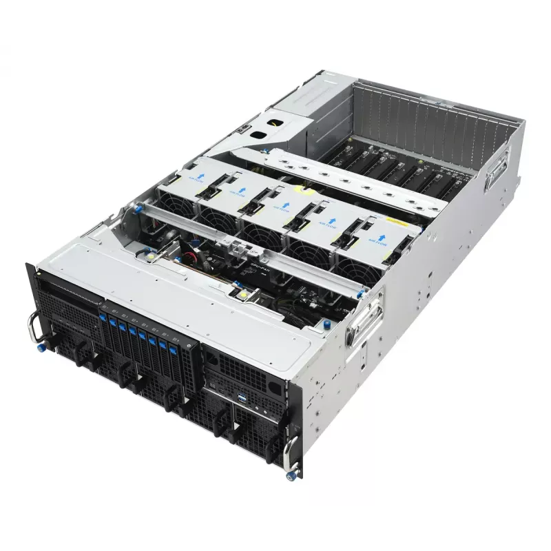 Serwer rack ASUS ESC8000A-E13P (4U) — LGA 6096, AMD EPYC, do 3 TB DDR5, 24 DIMM, zasilacz 3200 W, 10GbE