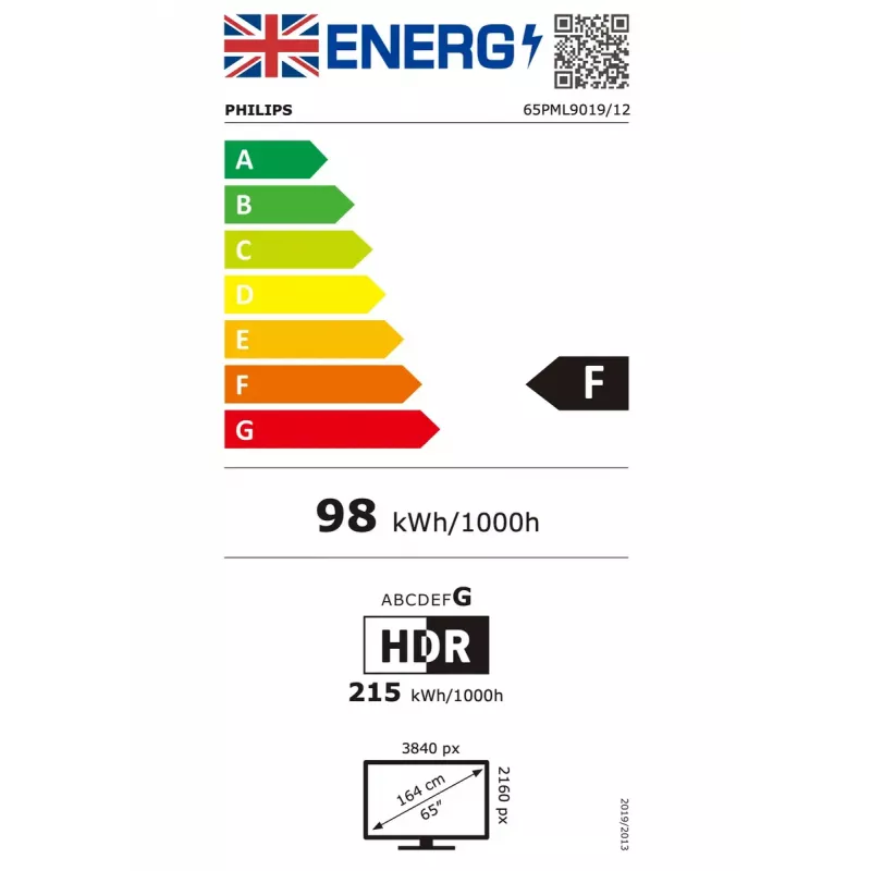Philips 65PML9019 165,1 cm (65 cali) 4K Ultra HD Smart TV Wi-Fi Szary