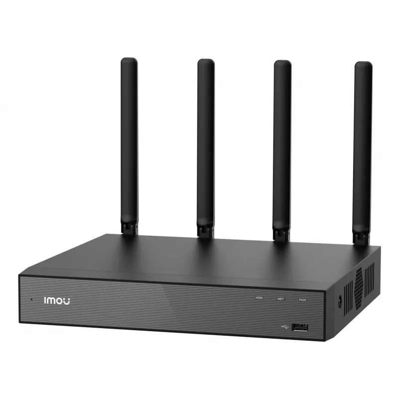 Sieciowy rejestrator wideo IMOU N110W - 10-kanałowy NVR Wi-Fi 6, maks. 2592x1944, dwuzakresowe Wi-Fi, obsługa dysku SATA do 16 TB, Ethernet 10/100, czarny