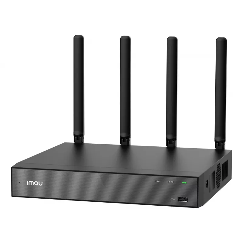 Sieciowy rejestrator wideo IMOU N110W - 10-kanałowy NVR Wi-Fi 6, maks. 2592x1944, dwuzakresowe Wi-Fi, obsługa dysku SATA do 16 TB, Ethernet 10/100, czarny
