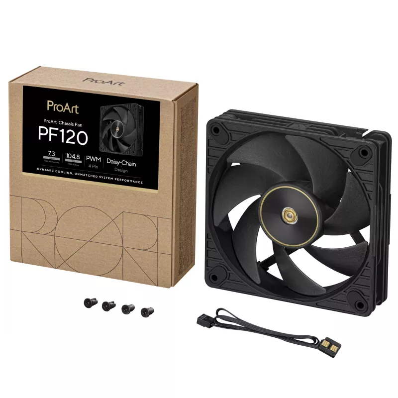 ASUS ProArt PF120 Fan PWM Czarny Obudowa komputera 12 cm 1 szt.
