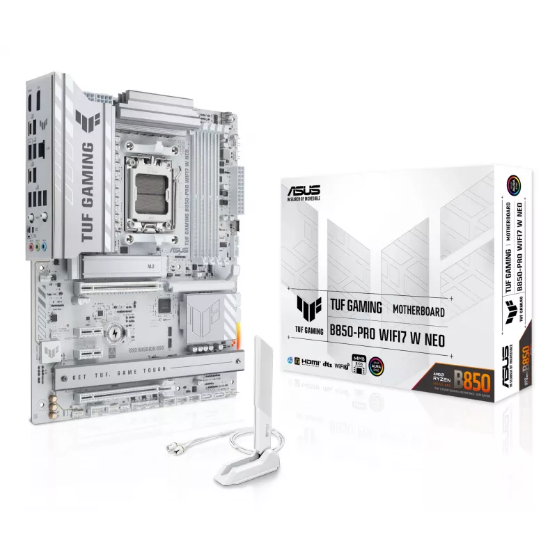 Płyta główna ASUS TUF GAMING B850‑PRO WIFI7 W NEO — AMD B850, Socket AM5, ATX, DDR5, Wi‑Fi 7, 2.5GbE