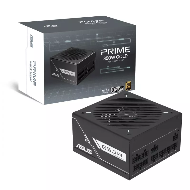 Zasilacz ASUS Prime -850G 850W ATX 20+4 pin, 80 PLUS Gold, czarny