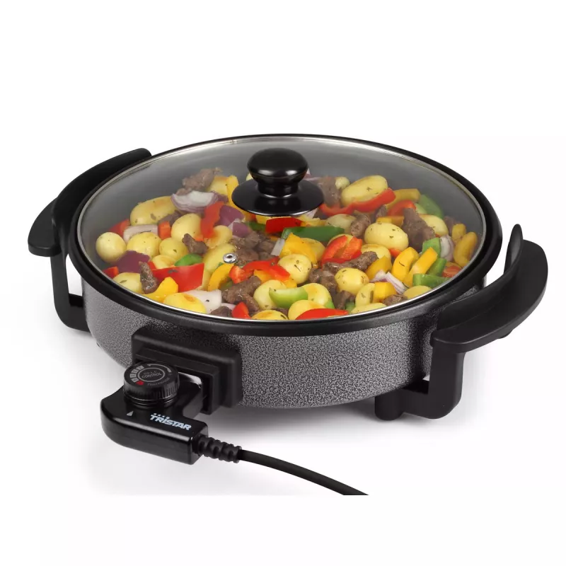 Grill Pan Tristar PZ-2963 Wielofunkcyjna okrągła czarna 30 cm