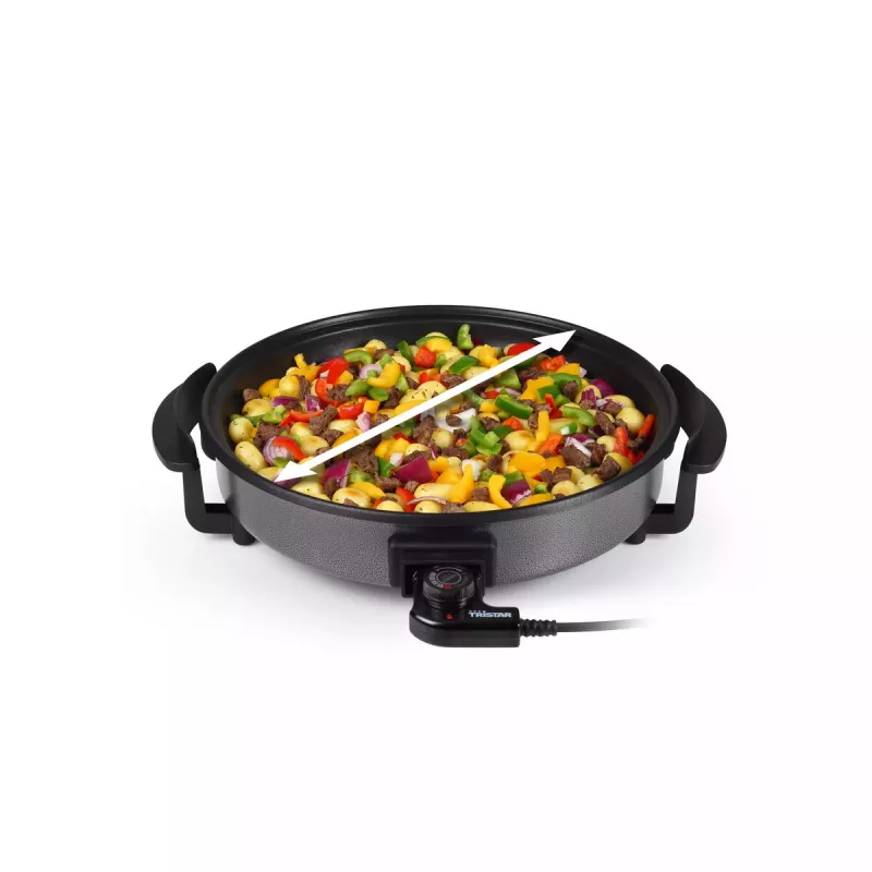 Grill Pan Tristar PZ-2963 Wielofunkcyjna okrągła czarna 30 cm