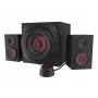 Zestaw głośnikowy GENESIS Helium 610BT 2.1, 60 W RMS, Bluetooth, przewodowy, czerwony/czarny, kompaktowy subwoofer