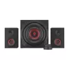 Zestaw głośnikowy GENESIS Helium 610BT 2.1, 60 W RMS, Bluetooth, przewodowy, czerwony/czarny, kompaktowy subwoofer