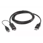 ATEN True 4K 1.8M HDMI to DisplayPort kabel, 1.8 m, HDMI + USB, DisplayPort, Male, Male, prosty