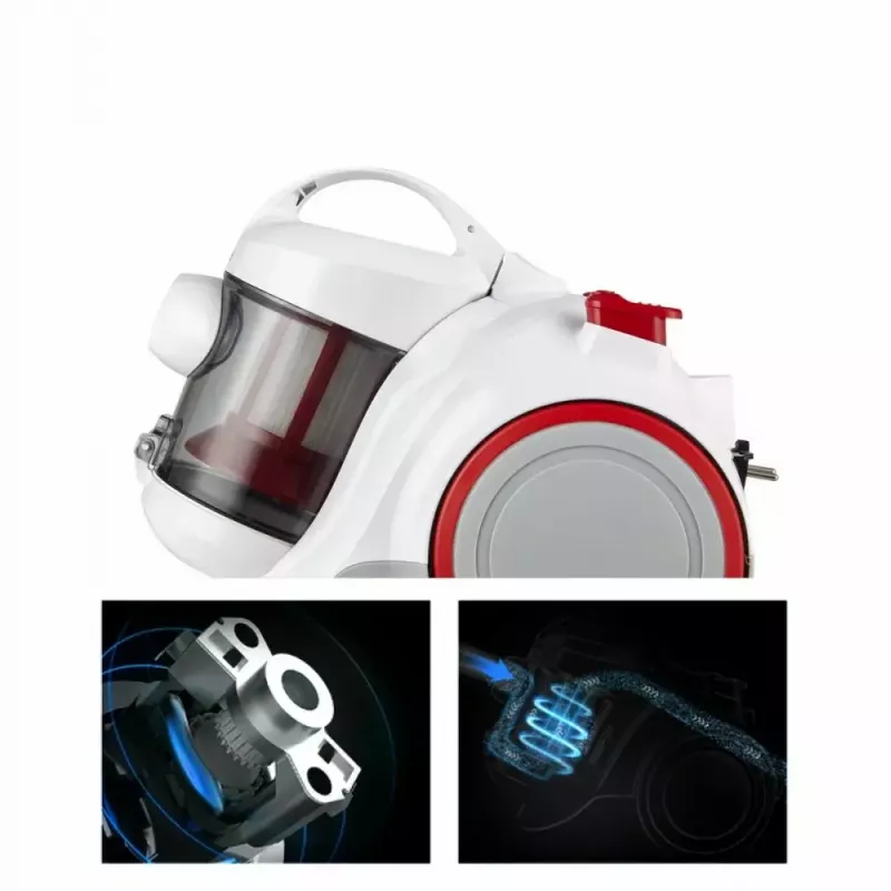 Odkurzacz bezworkowy Midea C5 MC01PLWH 700 W, pojemnik na kurz 1,5 l, biały