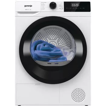 Gorenje Torktumlare DHNE82 BK040, wolnostojąca, ładowanie od przodu, pompa ciepła, biały, przyciski, pokrętło, prawe