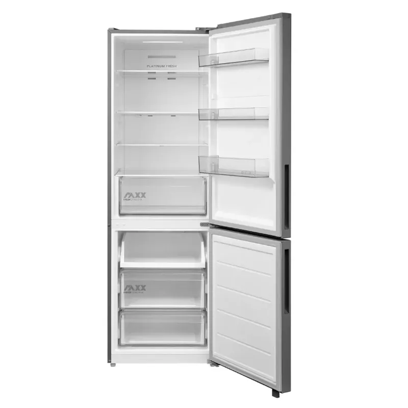 Wolnostojąca lodówko-zamrażarka kombinowana Midea MDRB548MME46, 401 L — No Frost, 271 L lodówka / 130 L zamrażarka, 186 cm, 35 dB, klasa energetyczna E, szara