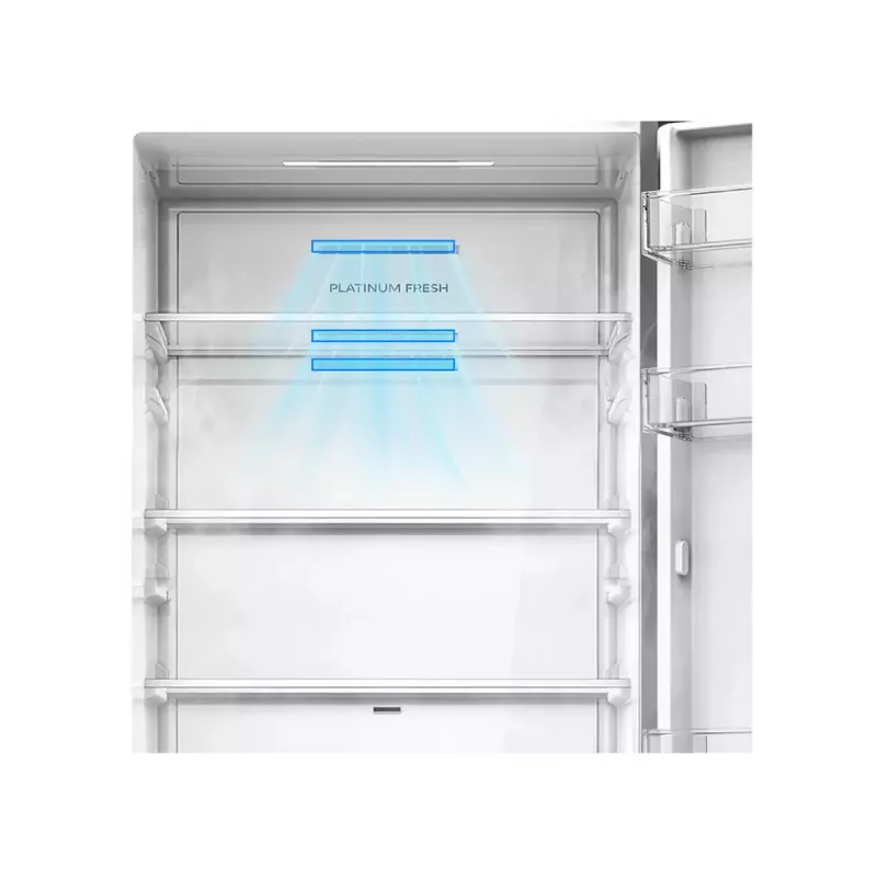 Wolnostojąca lodówko-zamrażarka kombinowana Midea MDRB548MME46, 401 L — No Frost, 271 L lodówka / 130 L zamrażarka, 186 cm, 35 dB, klasa energetyczna E, szara