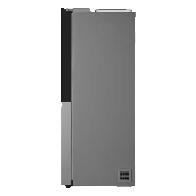 Lodówka side-by-side LG GSGV81PYLL, łączna pojemność 635 L, chłodziarka 416 L, zamrażarka 219 L, metaliczny srebrny