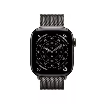 Smartwatch Apple Watch Series 11 GPS + Cellular 42mm koperta z tytanu w kolorze łupkowym z pętlą Milanese w kolorze łupkowym, 64 GB, OLED, 374x446 px