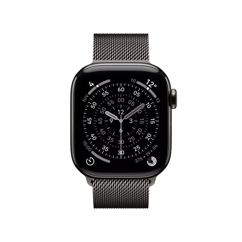 Smartwatch Apple Watch Series 11 GPS + Cellular 42mm koperta z tytanu w kolorze łupkowym z pętlą Milanese w kolorze łupkowym, 64 GB, OLED, 374x446 px