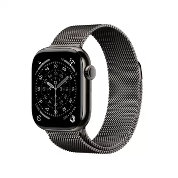 Smartwatch Apple Watch Series 11 GPS + Cellular 42mm koperta z tytanu w kolorze łupkowym z pętlą Milanese w kolorze łupkowym, 64 GB, OLED, 374x446 px
